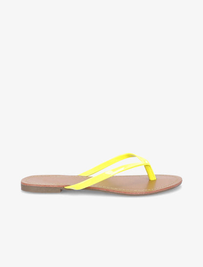 Tongs vernis - Jaune fluo - 1