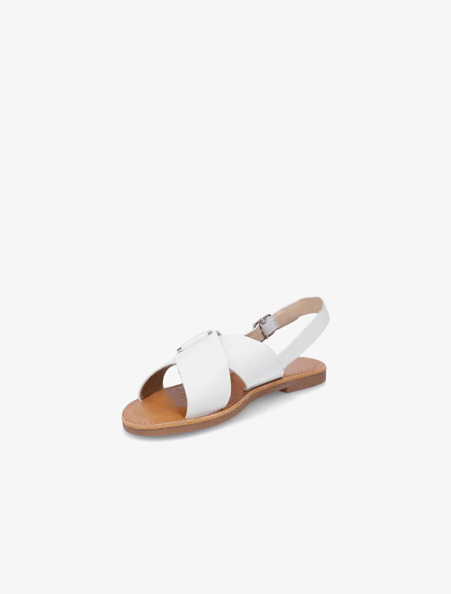 Nu-pieds croisés en simili - Blanc - 3