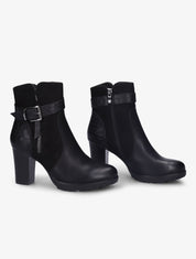 Bottines montantes à sangle et contrefort tressés - Noir - 5