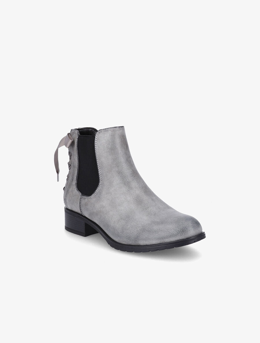 Bottines à contrefort corseté - Gris - 2