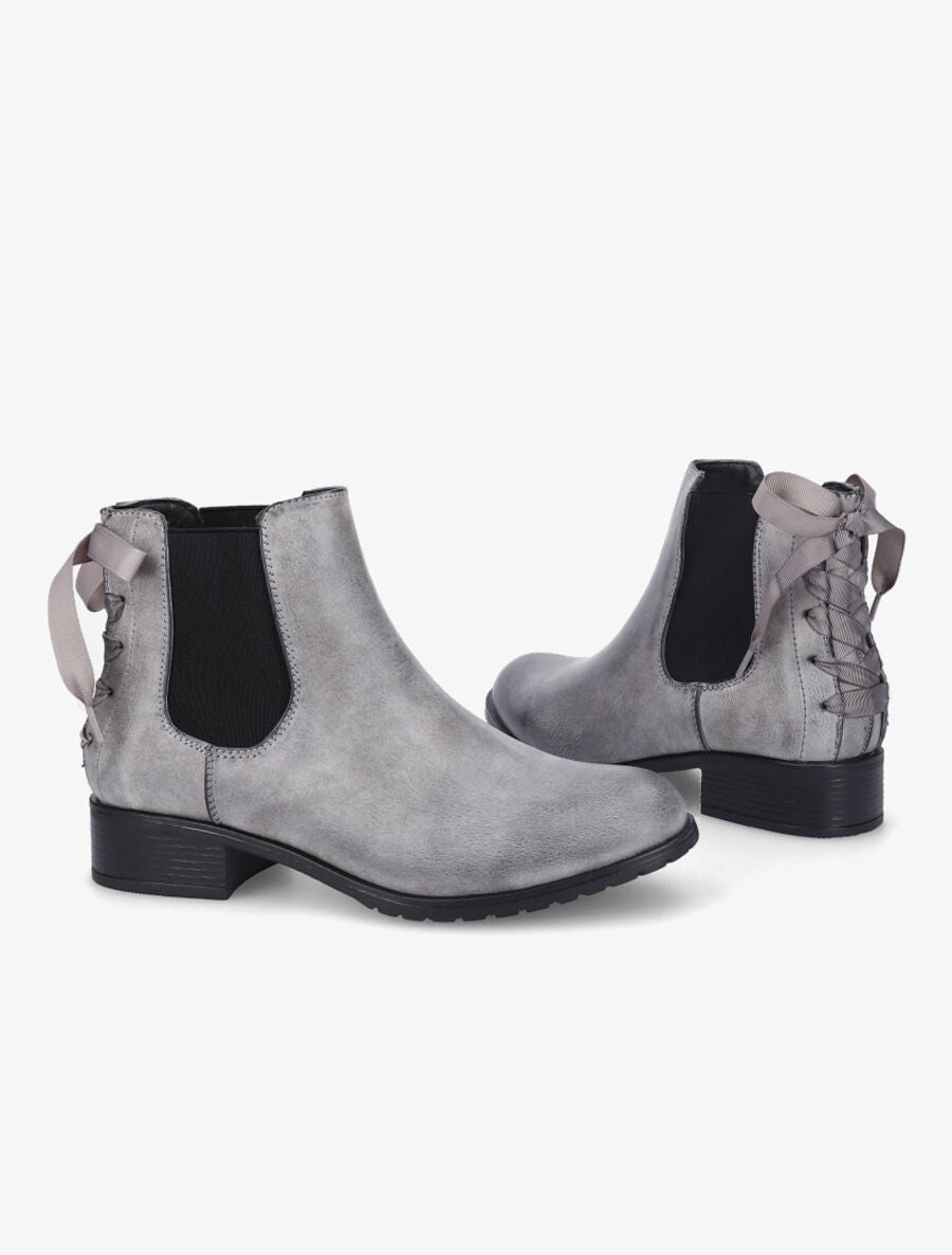 Bottines à contrefort corseté - Gris - 4