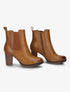 Bottines basiques à détail effet croco - Camel - 1