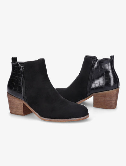 Bottines bi-matière - Noir - 4