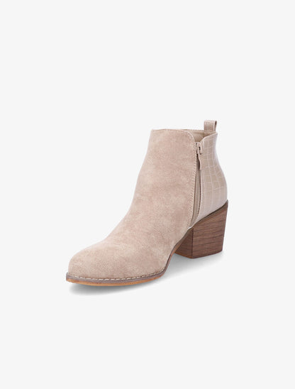 Bottines bi-matière - Beige - 3