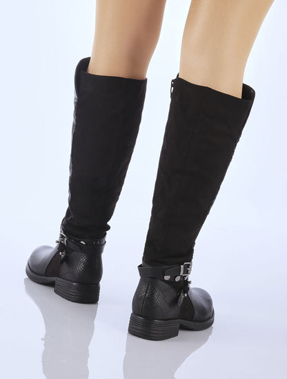 Bottes cavalières bi-matière - Noir - 2