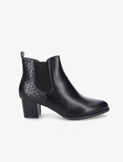 Bottines à contrefort effet osier - Noir - 1
