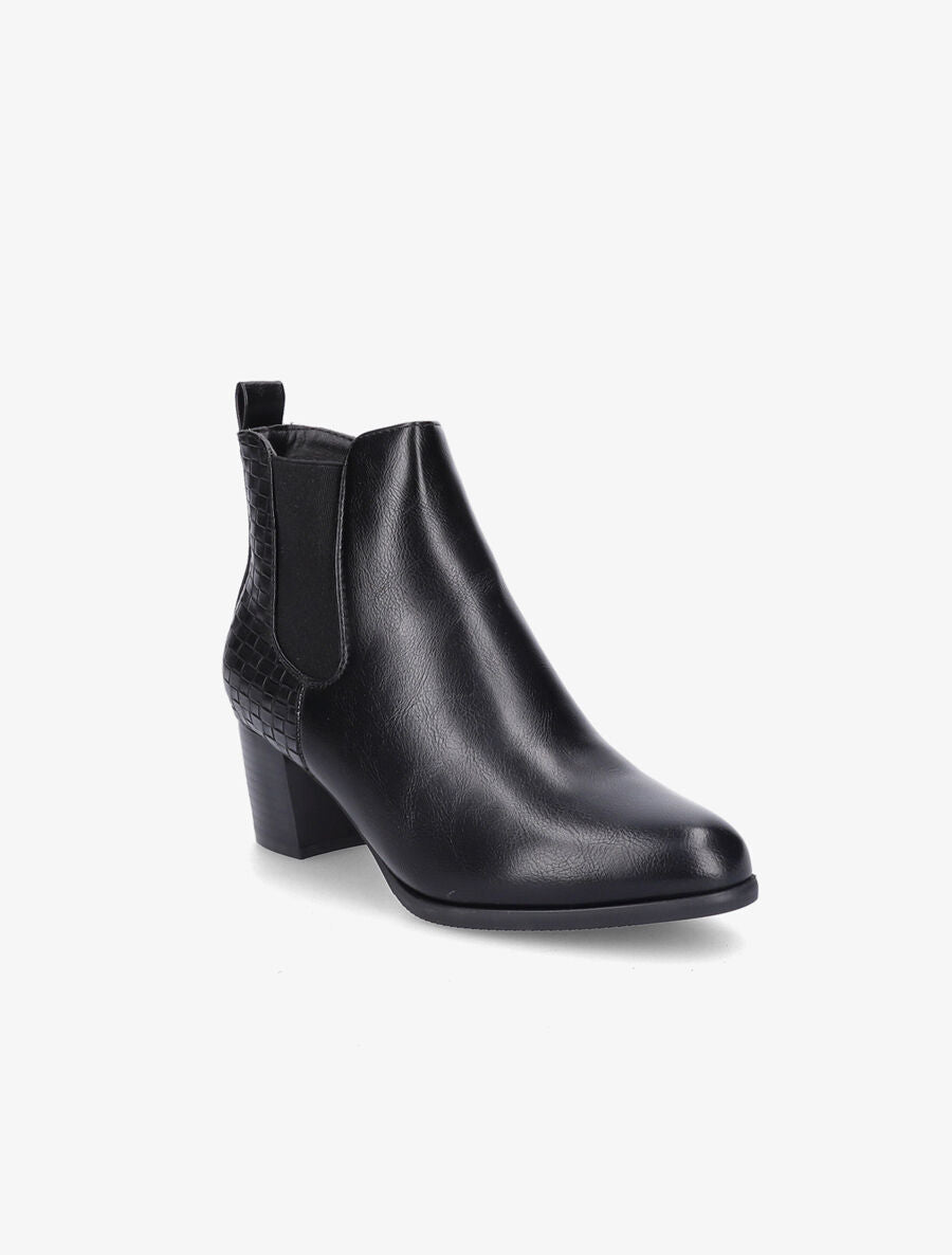 Bottines à contrefort effet osier - Noir - 2