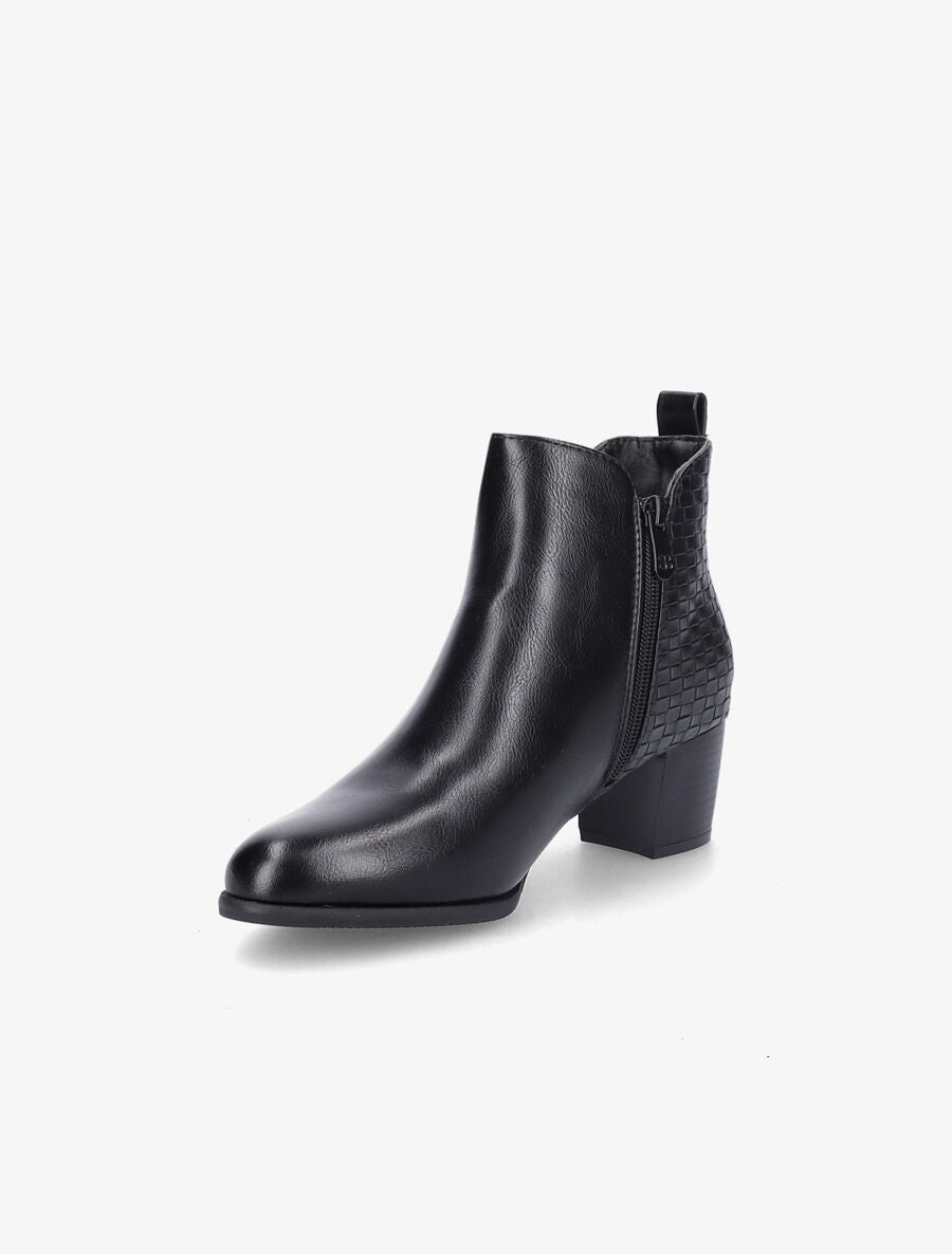 Bottines à contrefort effet osier - Noir - 3