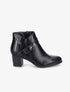 Bottines à contrefort effet python et sangles - Noir - 1