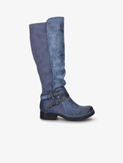 Bottes cavalières bi-matière - Bleu - 1