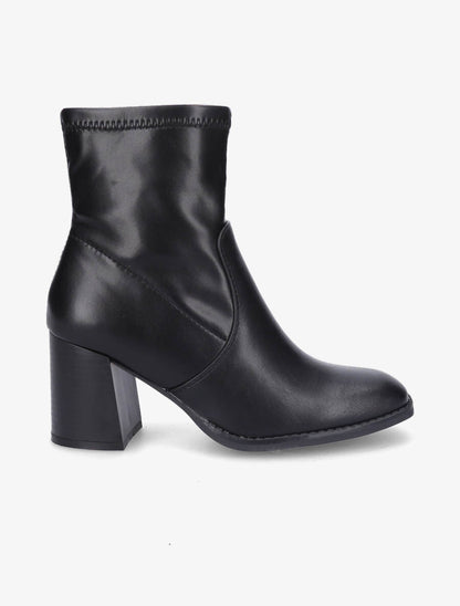 Bottines montantes en simili - Noir - 1
