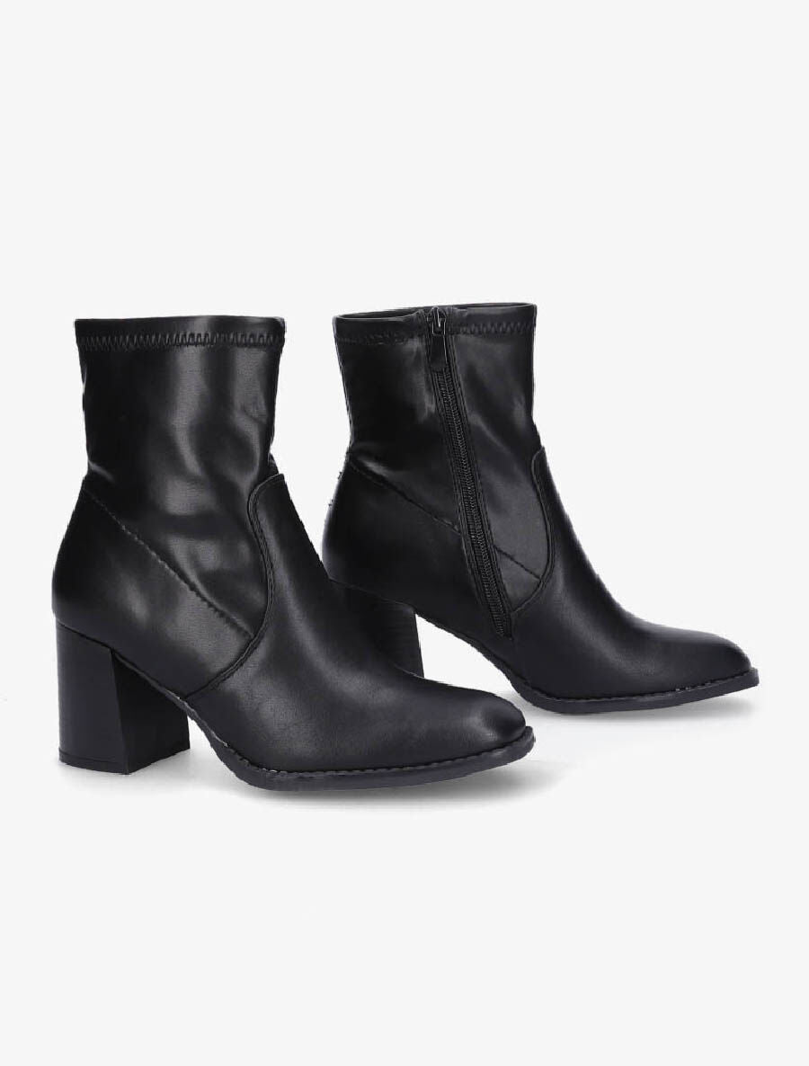 Bottines montantes en simili - Noir - 4