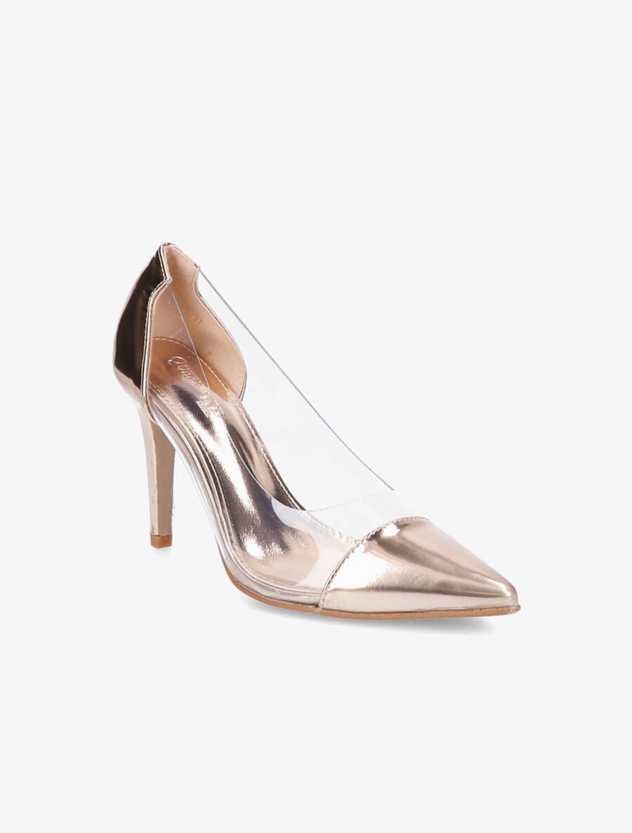 Escarpins en plexi à talon aiguille - Rose gold - 2
