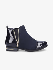 Bottines à détails vernis - Marine - 5