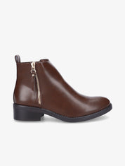 Bottines à zip - Marron - 1