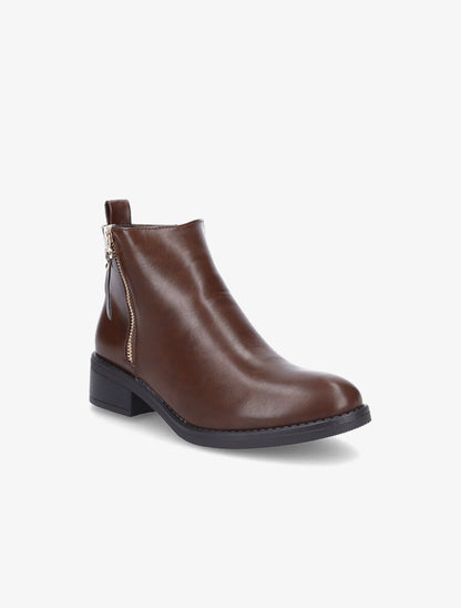 Bottines à zip - Marron - 2