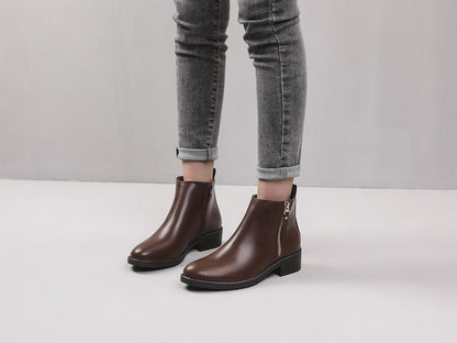 Bottines à zip - Marron - 5