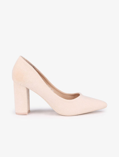 Escarpins suédés à bouts pointus - Beige - 5