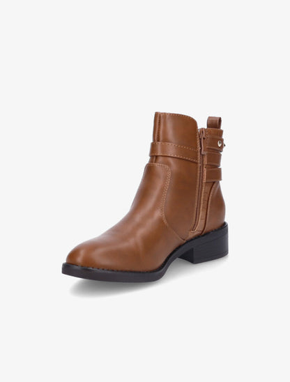 Bottines bi-matière cloutées - Camel - 3
