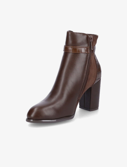 Bottines à talon à boucle - Marron - 3