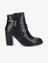 Bottines à talon et sangles croisées - Noir - 6