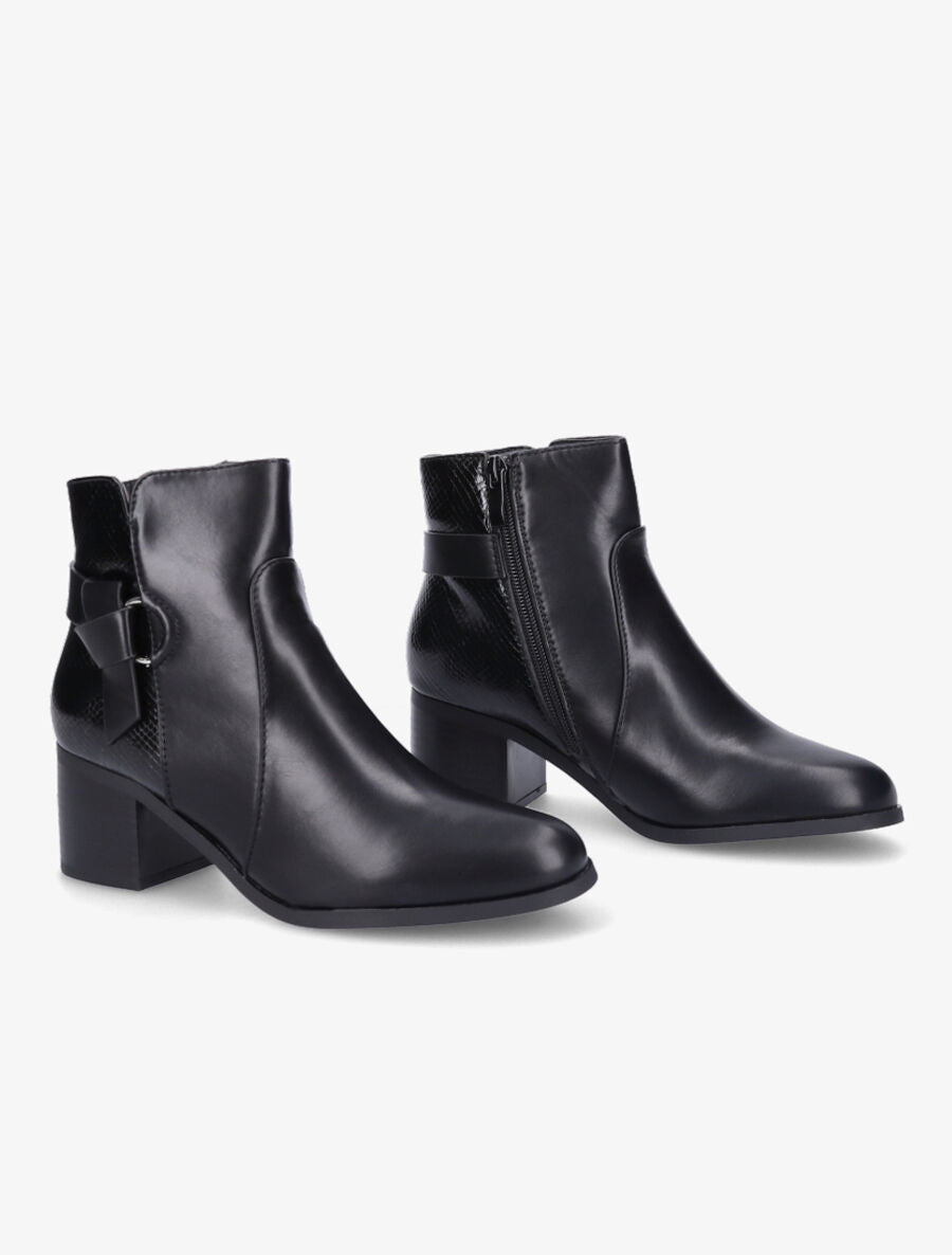 Bottines bi-matière à boucle - Noir - 4
