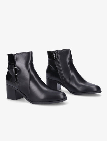 Bottines bi-matière à boucle - Noir - 4