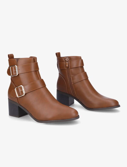 Bottines à boucles - Camel - 4
