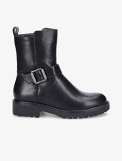 Boots style motard en simili - Noir - 1