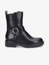 Boots style motard en simili - Noir - 1
