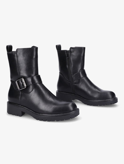 Boots style motard en simili - Noir - 4
