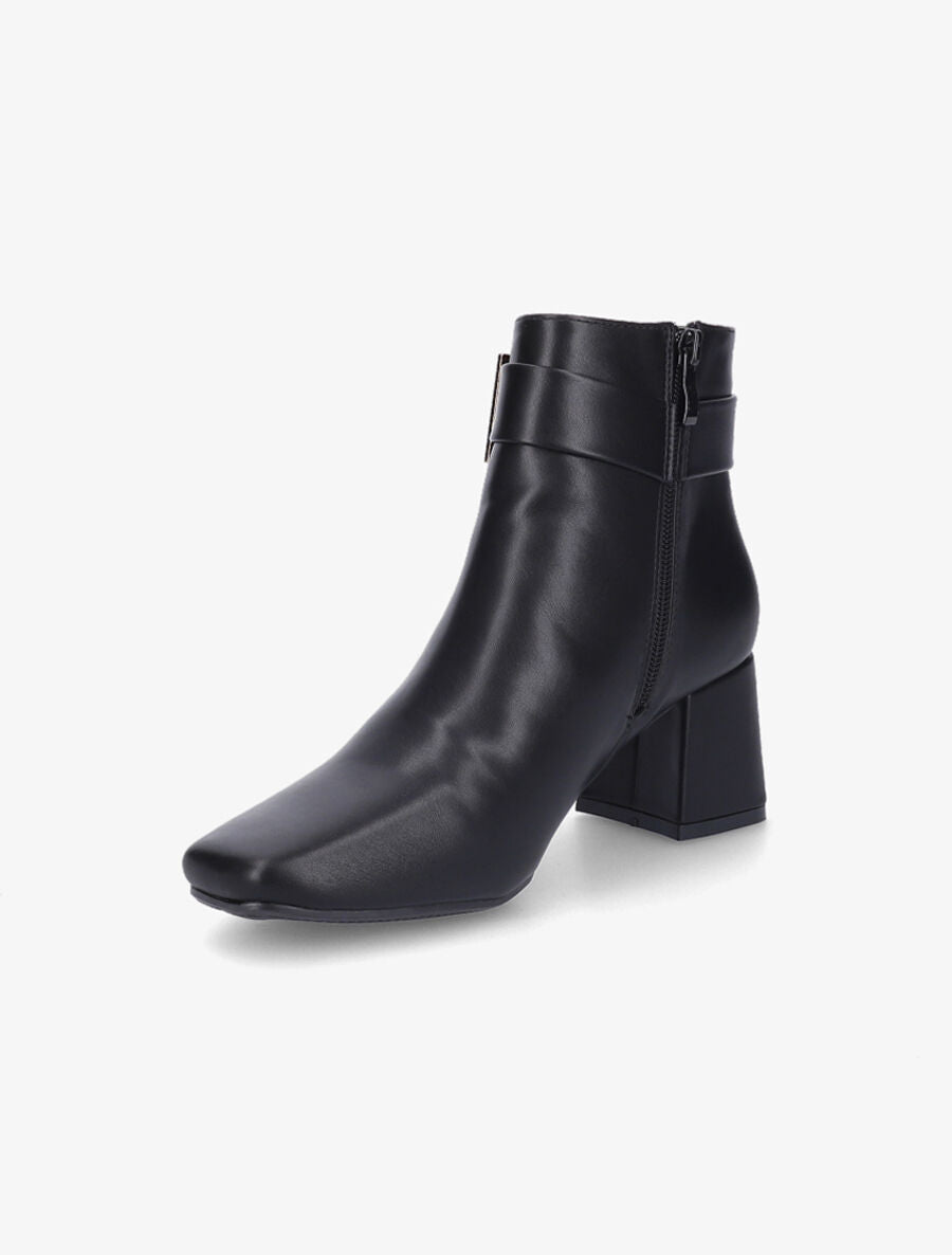 Bottines à boucle et bout carré - Noir - 3