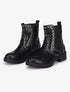 Bottines en simili à détails croco ornées de clous - Noir - 1