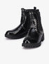 Bottines vernies et cloutées effet croco - Noir - 1