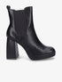 Bottines à talon et bout carré - Noir - 5