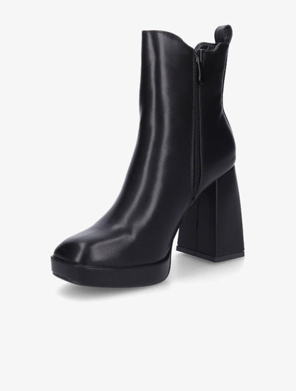 Bottines à talon et bout carré - Noir - 3