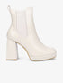 Bottines à talon et bout carré - Beige - 1