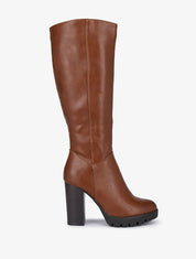 Bottes à talon haut et semelles crantées - Camel - 1