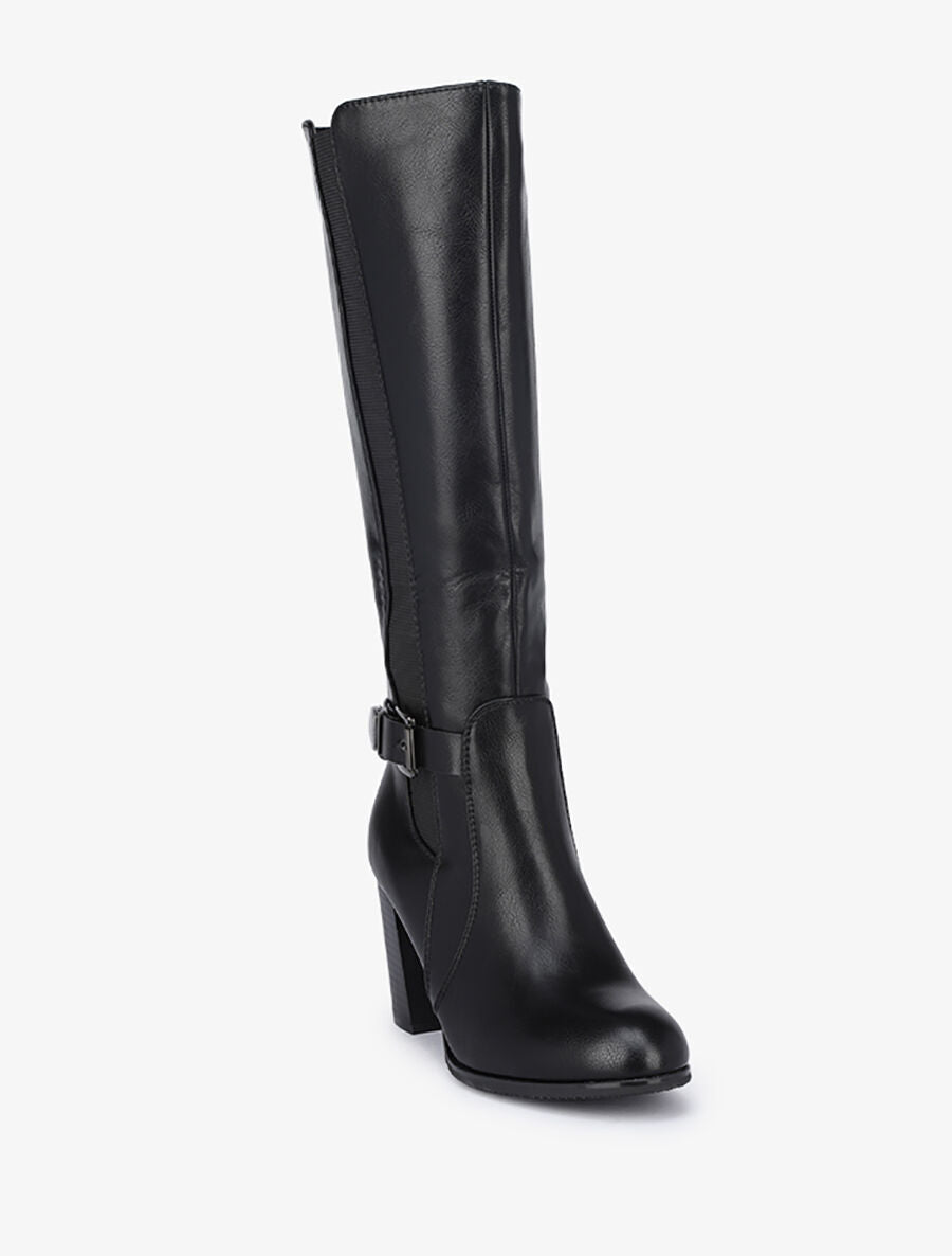 Bottes à talon haut et sangles - Noir - 2