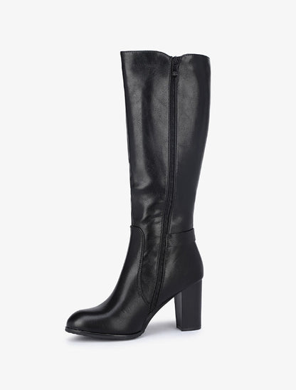 Bottes à talon haut et sangles - Noir - 3