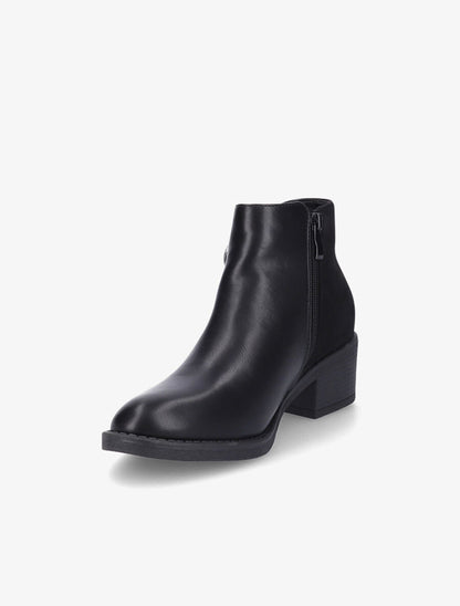 Bottines bimatière à double zips stylisés - Noir - 4