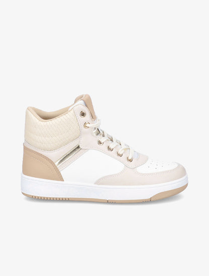 Baskets montantes détail python - Beige - 5
