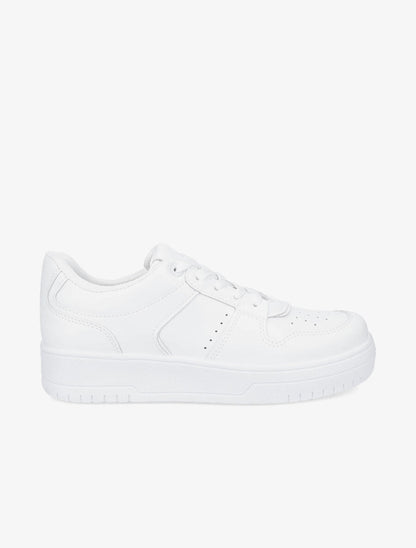 Sneakers en simili - Blanc - 1