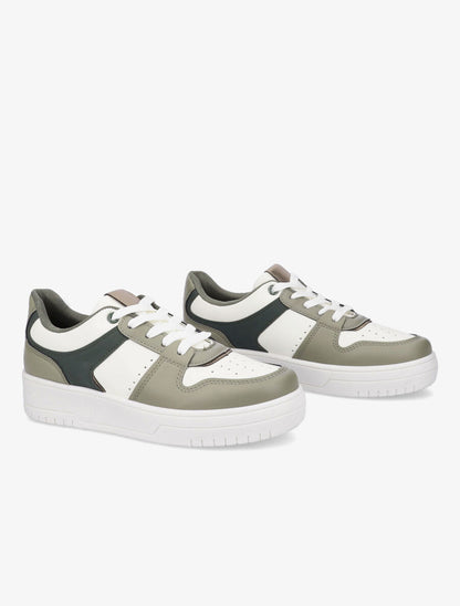 Sneakers en simili - Kaki - 4
