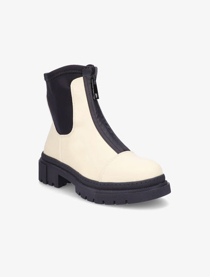 Boots montantes à zip - Beige - 2