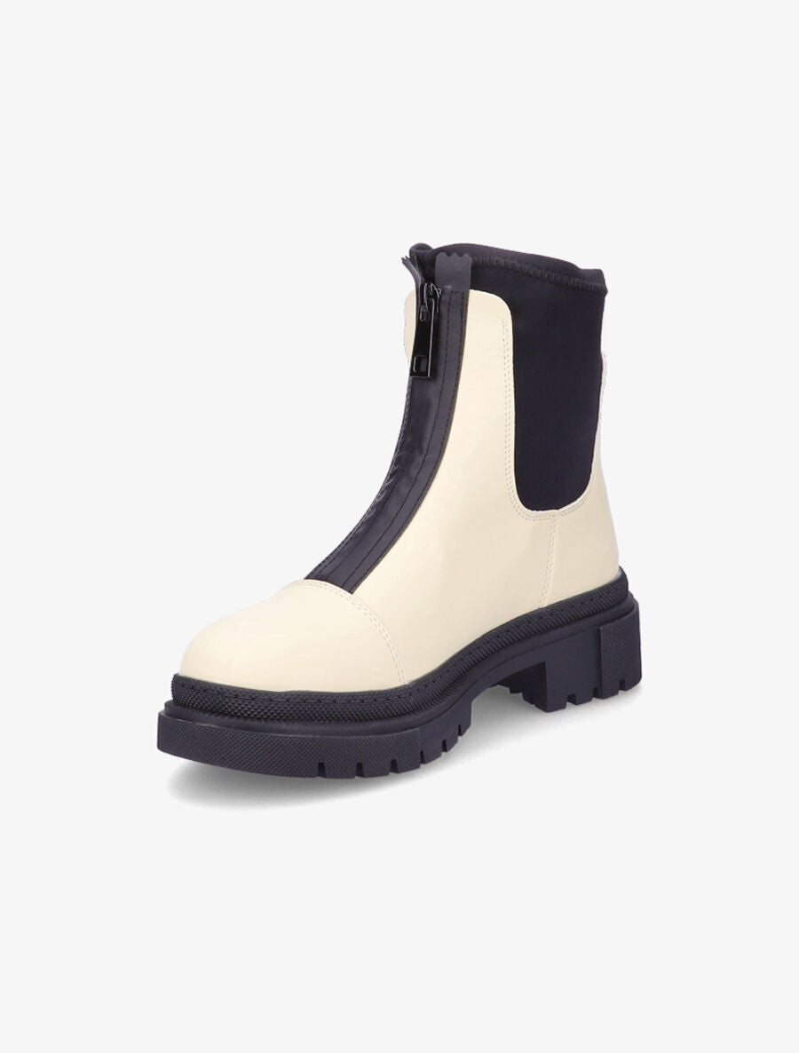 Boots montantes à zip - Beige - 3