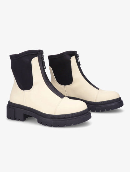 Boots montantes à zip - Beige - 4