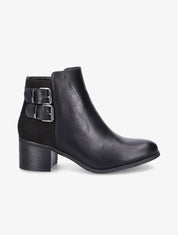 Bottines bi-matière à double boucles - Noir - 1
