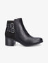 Bottines bi-matière à double boucles - Noir - 1