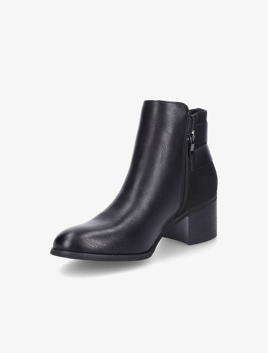 Bottines bi-matière à double boucles - Noir - 3